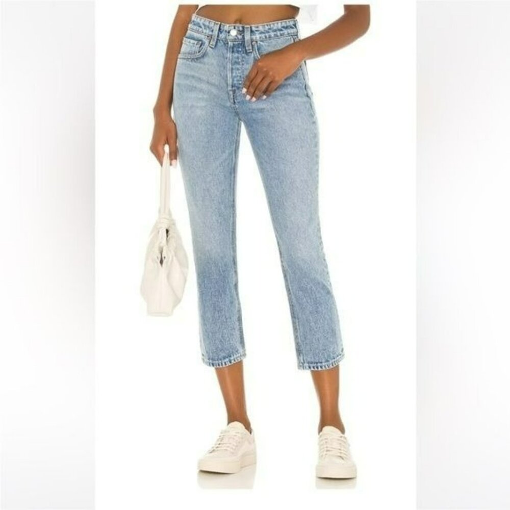 GRLFRND Karolina High Rise Straight Crop Jeans Buttonfly